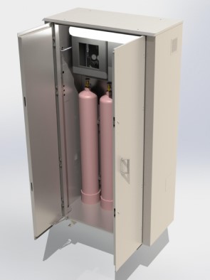 EcoTerm cabinet made of stainless steel for cylinders and reduction station